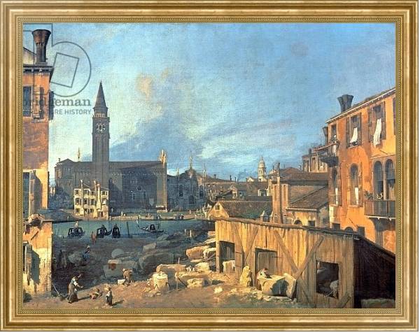 Постер Venice: Campo San Vidal and Santa Maria della Carita 1727-28 с типом исполнения На холсте в раме в багетной раме NA033.1.051