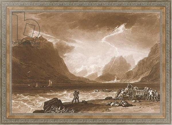 Постер F.15.I Lake of Thun, from the 'Liber Studiorum', engraved by Charles Turner, 1808 с типом исполнения На холсте в раме в багетной раме 484.M48.310