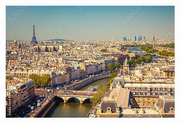 Постер Панорама Парижа с типом исполнения На холсте в раме в багетной раме 221-03