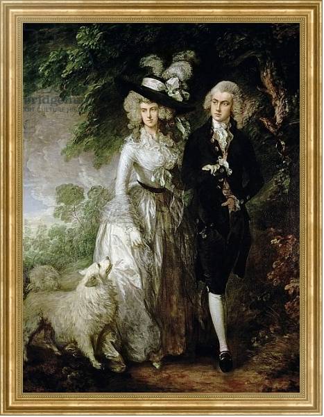 Постер Mr and Mrs William Hallett, c.1785 с типом исполнения На холсте в раме в багетной раме NA033.1.051