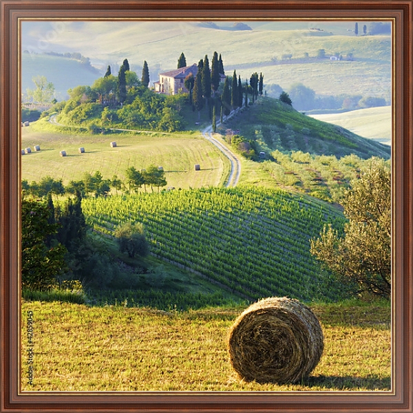 Постер Италия, Тоскана с типом исполнения На холсте в раме в багетной раме 35-M719P-83