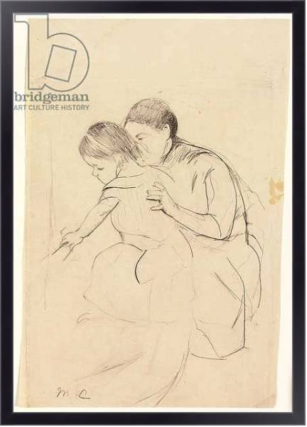 Постер Baby with Left Hand Touching a Tub, Held by Her Nurse, c.1891 с типом исполнения На холсте в раме в багетной раме 221-01
