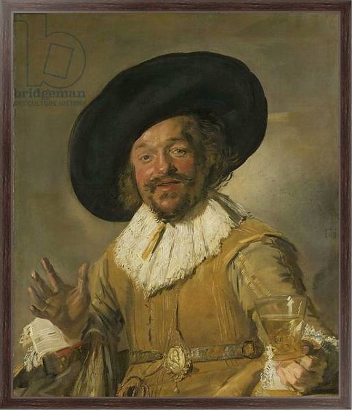 Постер The Merry Drinker, 1628-30 с типом исполнения На холсте в раме в багетной раме 221-02