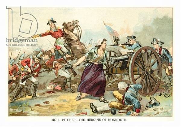Постер Moll Pitcher - The heroine of Monmouth с типом исполнения На холсте в раме в багетной раме 221-03