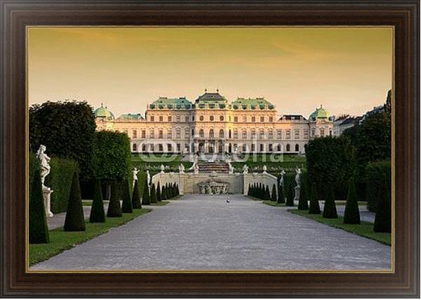 Постер Австрия, Вена, дворец Бельведер с типом исполнения На холсте в раме в багетной раме 1.023.151