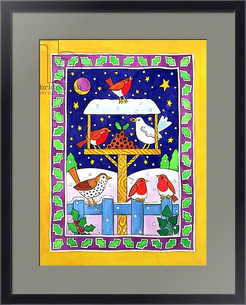 Постер Christmas Feast for the Birds с типом исполнения Под стеклом в багетной раме 221-01