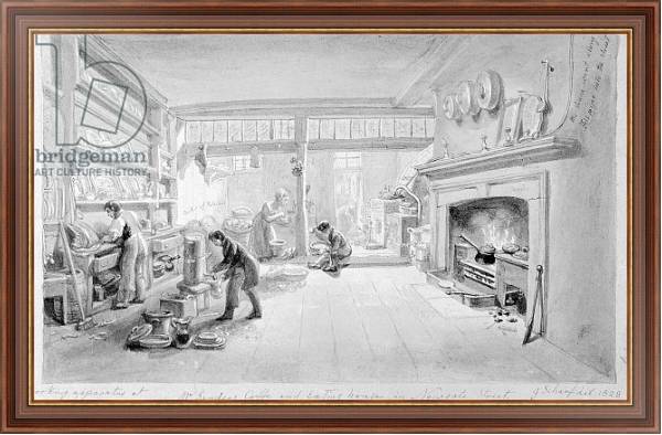 Постер The Kitchen of Mr. Sander's Coffee and Eating House, Newgate Street, 1828 с типом исполнения На холсте в раме в багетной раме 35-M719P-83