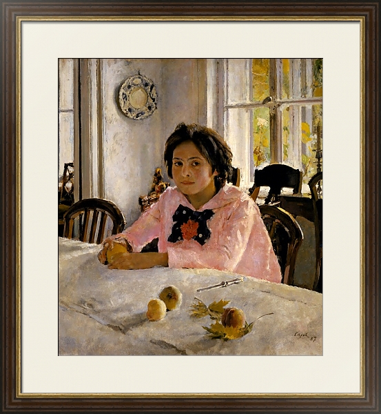 Постер Девочка с персиками 2 с типом исполнения Под стеклом в багетной раме 1.023.036