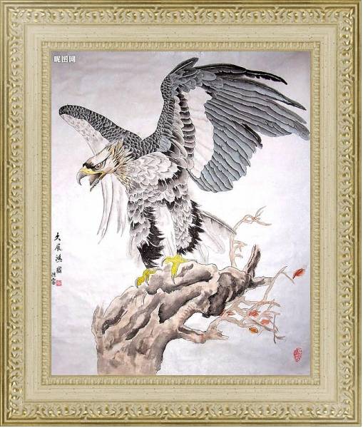 Постер Восточные птицы 47 с типом исполнения Акварель в раме в багетной раме 484.M48.725