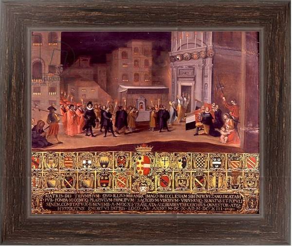 Постер The Translation of the Remains of the Madonna of Provenzano, 1610 с типом исполнения На холсте в раме в багетной раме 221-02