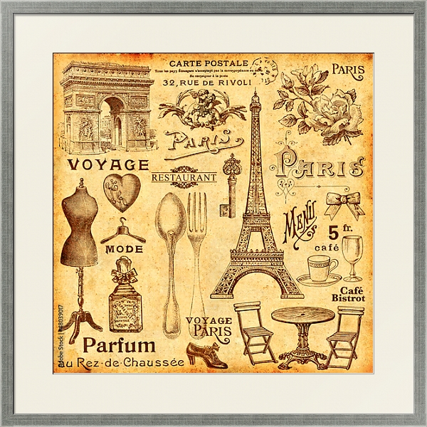 Постер Fond Paris с типом исполнения Под стеклом в багетной раме 1727.2510