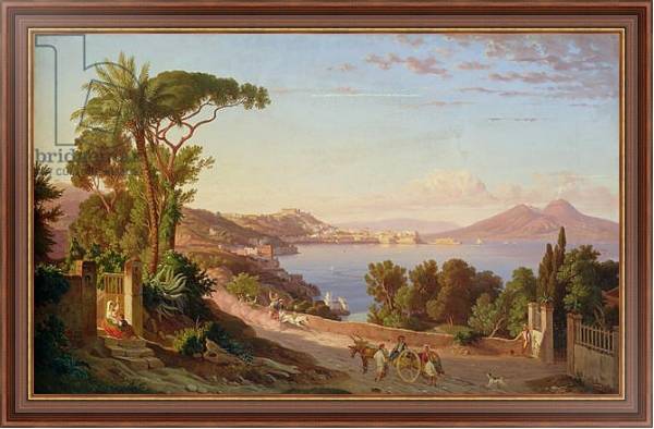 Постер View of Naples 3 с типом исполнения На холсте в раме в багетной раме 35-M719P-83