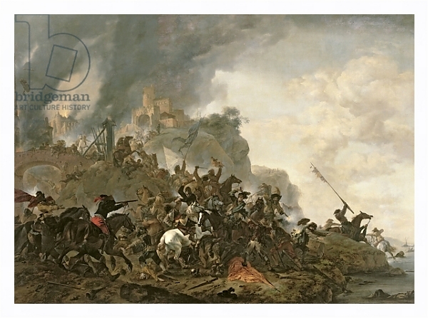 Постер Cavalry Making a Sortie from a Fort on a Hill, 1646 с типом исполнения На холсте в раме в багетной раме 221-03
