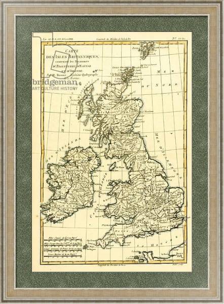 Постер The British Isles, Including the Kingdoms of England, Scotland and Ireland, 1780 с типом исполнения Акварель в раме в багетной раме 485.M40.584
