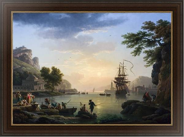 Постер Пейзаж на закате с типом исполнения На холсте в раме в багетной раме 1.023.151