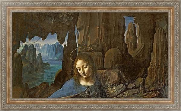 Постер The Virgin of the Rocks, c.1508 с типом исполнения На холсте в раме в багетной раме 484.M48.310
