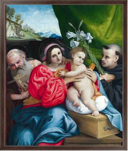 Постер Дева Мария с младенцем и Святыми 2 с типом исполнения На холсте в раме в багетной раме 221-02