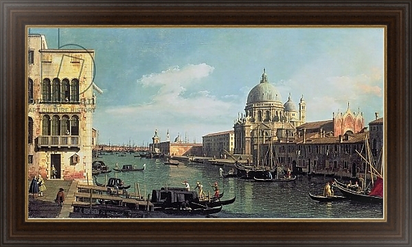 Постер View of the Grand Canal: Santa Maria della Salute, early 1730s с типом исполнения На холсте в раме в багетной раме 1.023.151