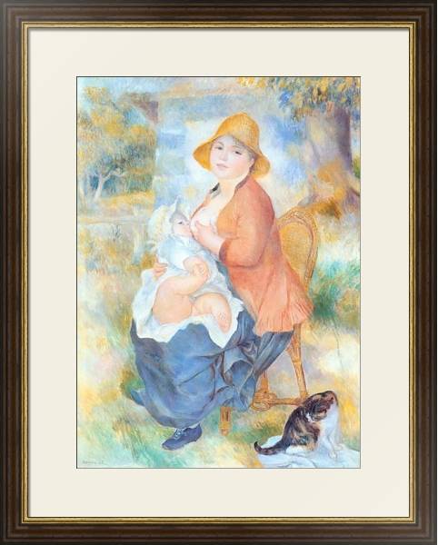 Постер Maternit? ou femme allaitant son enfant с типом исполнения Под стеклом в багетной раме 1.023.036