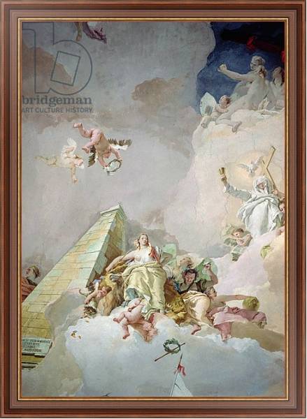 Постер The Glory of Spain, from the ceiling of the Throne Room, 1762-66 с типом исполнения На холсте в раме в багетной раме 35-M719P-83