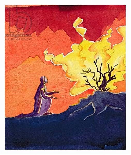Постер God speaks to Moses from the burning bush, 2004 с типом исполнения На холсте в раме в багетной раме 221-03