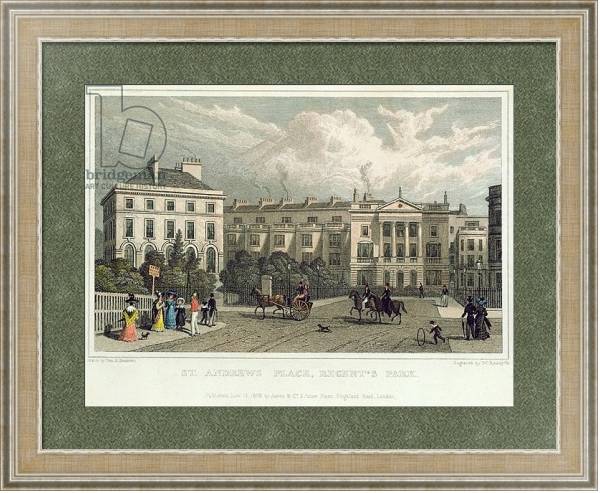 Постер St. Andrews Place, Regents Park, 1828 с типом исполнения Акварель в раме в багетной раме 485.M40.584