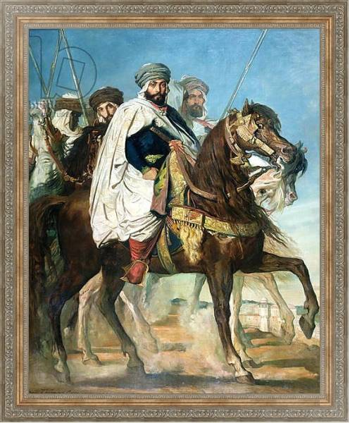 Постер Ali Ben Ahmed, the Last Caliph of Constantine, with his Entourage outside Constantine, 1845 с типом исполнения На холсте в раме в багетной раме 484.M48.310