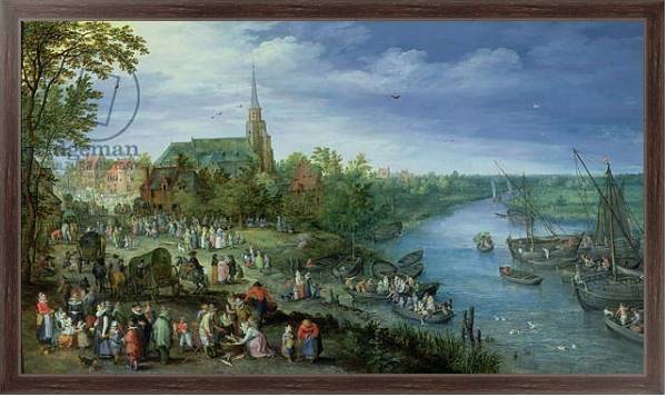 Постер The Annual Parish Fair in Schelle, 1614 с типом исполнения На холсте в раме в багетной раме 221-02