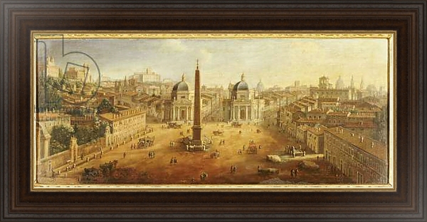 Постер Piazza del Popolo, Rome с типом исполнения На холсте в раме в багетной раме 1.023.151