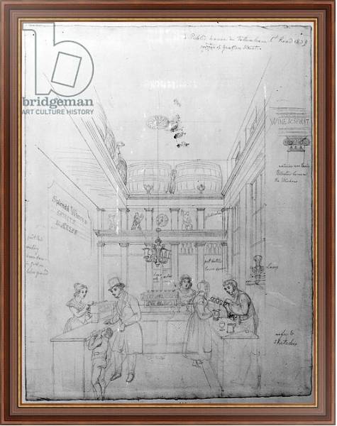 Постер A London Liquor Shop, 1839 с типом исполнения На холсте в раме в багетной раме 35-M719P-83