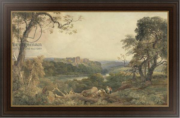 Постер Castle above a River, Woodcutters in the Foreground с типом исполнения На холсте в раме в багетной раме 1.023.151