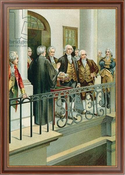 Постер George Washington taking the oath as President с типом исполнения На холсте в раме в багетной раме 35-M719P-83