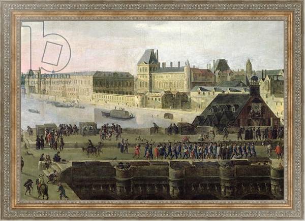 Постер View of the Pont-Neuf and the River Seine looking downstream, detail, c.1633 с типом исполнения На холсте в раме в багетной раме 484.M48.310