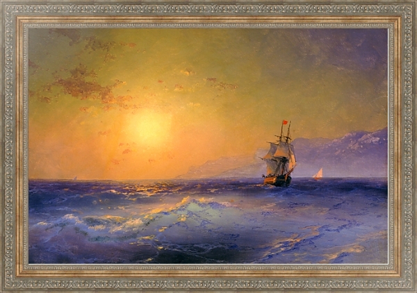 Постер У крымских берегов с типом исполнения На холсте в раме в багетной раме 484.M48.310