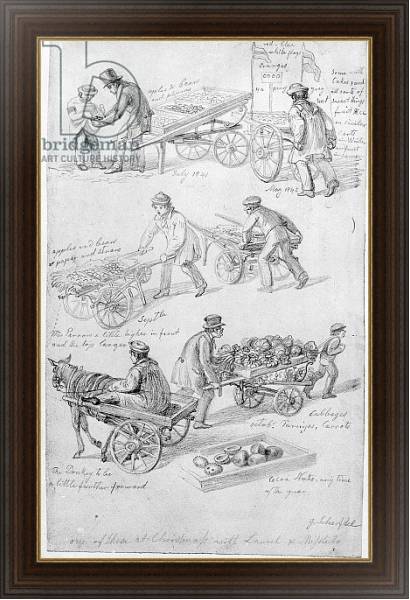 Постер Street Traders, London, 1842 с типом исполнения На холсте в раме в багетной раме 1.023.151