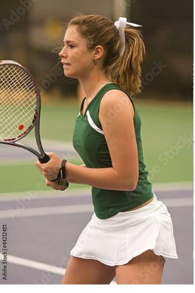 Постер Теннисистка на корте с типом исполнения На холсте без рамы