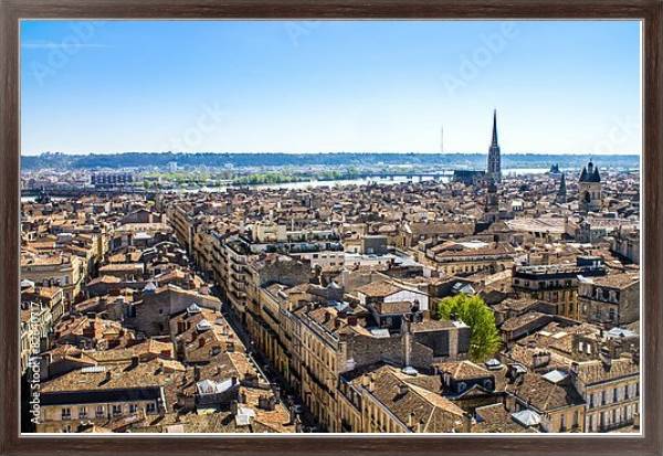 Постер Франция, Бордо. Старый город с типом исполнения На холсте в раме в багетной раме 221-02