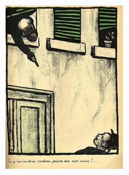 Постер A bourgeois fires from his window on a passerby, 1902 с типом исполнения На холсте в раме в багетной раме 221-03