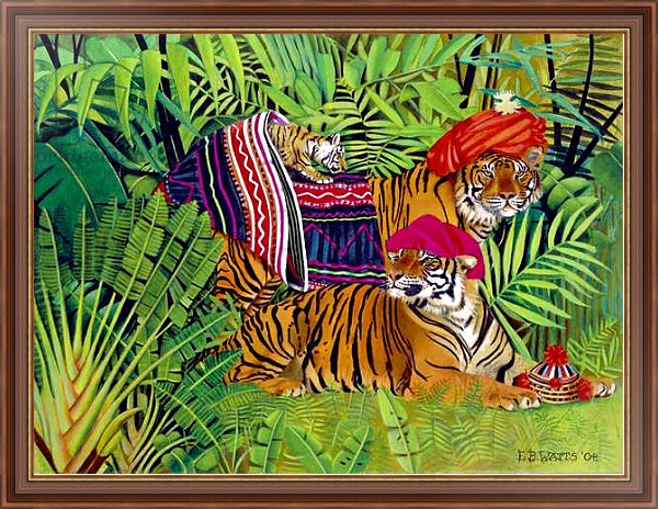 Постер Tiger family with Thai Clothes, 2004 с типом исполнения На холсте в раме в багетной раме 35-M719P-83