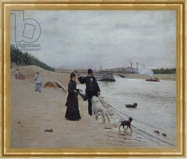Постер The Banks of the Seine, c.1880 с типом исполнения На холсте в раме в багетной раме NA033.1.051