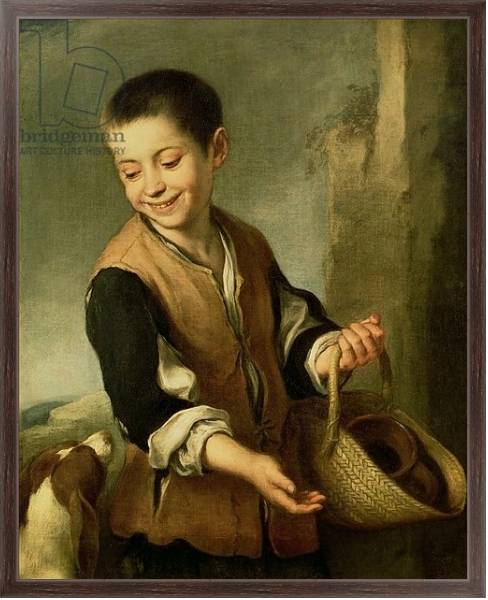 Постер Boy with a Dog, c.1650 с типом исполнения На холсте в раме в багетной раме 221-02