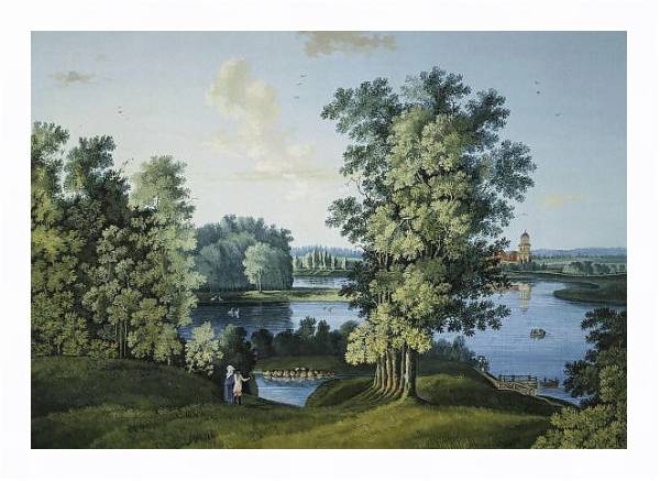 Постер Вид Большого пруда в Царскосельском парке с типом исполнения На холсте в раме в багетной раме 221-03