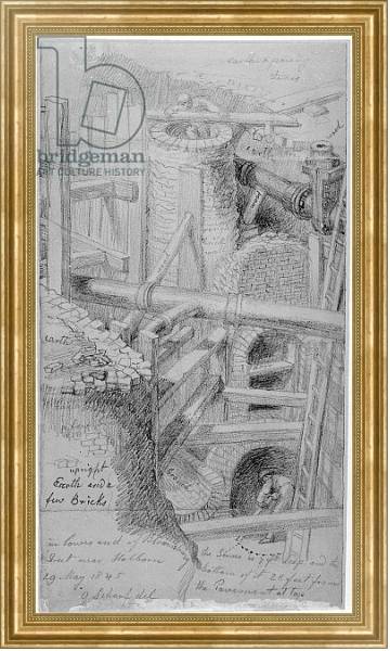 Постер Sewer construction in Bloomsbury, London, 1845 с типом исполнения На холсте в раме в багетной раме NA033.1.051