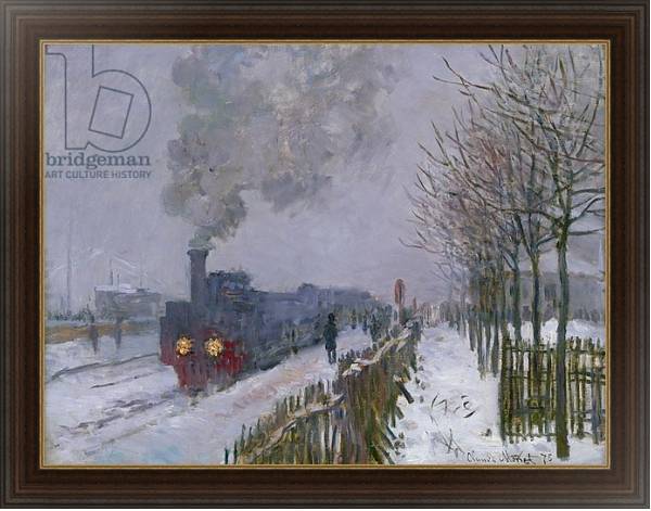 Постер Train in the Snow or The Locomotive, 1875 с типом исполнения На холсте в раме в багетной раме 1.023.151