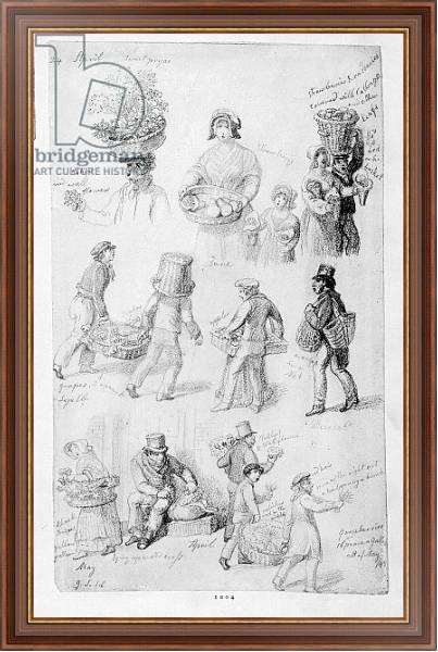 Постер London Street Vendors: The Cries of London, 1843 с типом исполнения На холсте в раме в багетной раме 35-M719P-83