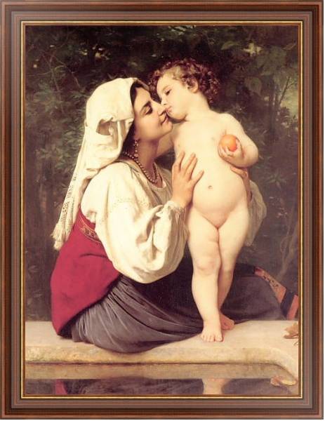Постер Поцелуй с типом исполнения На холсте в раме в багетной раме 35-M719P-83