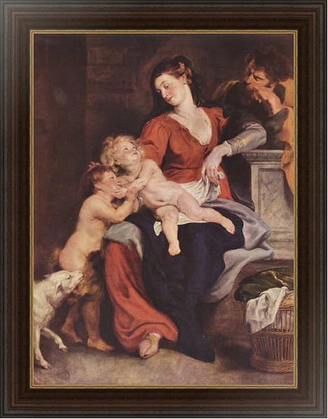 Постер Святое семейство с корзиной с типом исполнения На холсте в раме в багетной раме 1.023.151