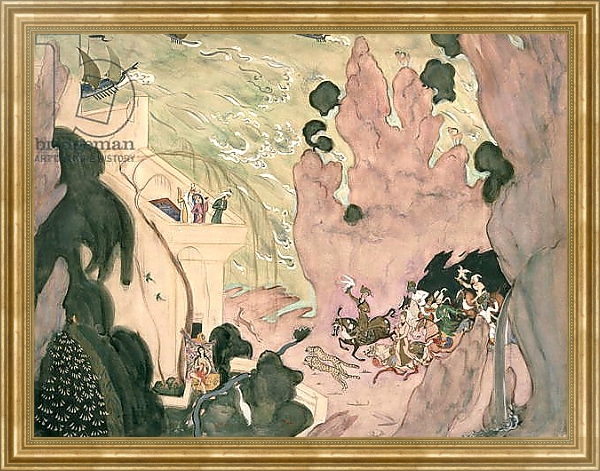 Постер Curtain design for Nikolai Rimski-Korsakov's ballet 'Sheherezade', 1910 с типом исполнения На холсте в раме в багетной раме NA033.1.051
