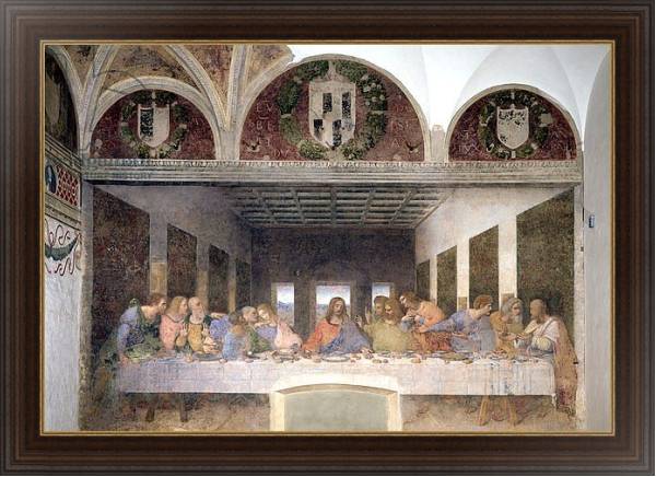 Постер The Last Supper, 1495-97 2 с типом исполнения На холсте в раме в багетной раме 1.023.151