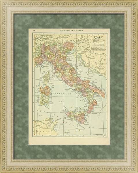 Постер Италия 2 с типом исполнения Акварель в раме в багетной раме 484.M48.725